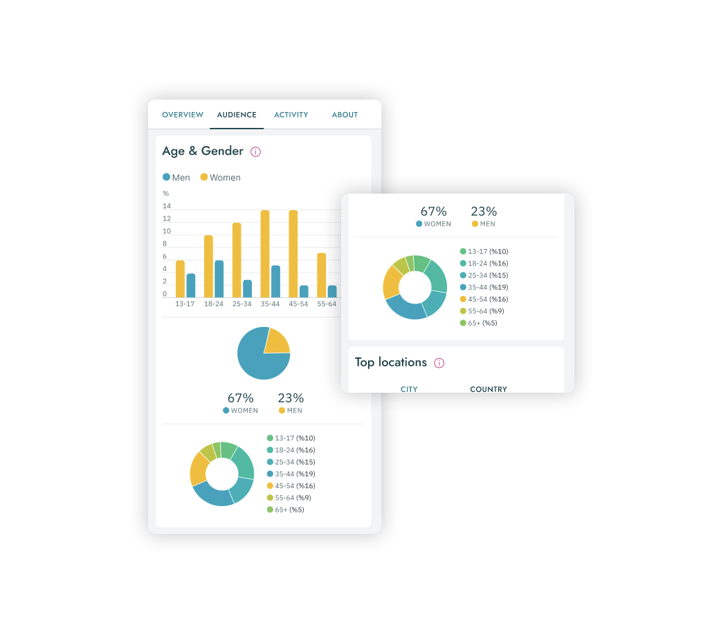 A screenshot of DeepDeet's influencer marketing campaign reporting capabilities with real-time reports